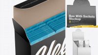 1607+ Opened Box with Sachets PSD Mockup Half Side View Modern Photoshop Resource