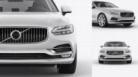 1611+ Volvo S90 PSD Mockup Front View High-Resolution Graphic