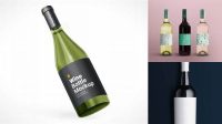 1615+ 750ml Matte Ceramic Wine Bottle PSD Mockup Free Professional PSD Download