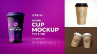 1615+ Kraft Coffee Cup with Lid PSD Mockup Custom Mockup PSD for Free