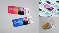 1615+ Paper Ticket PSD Mockup Custom Design Freebie PSD