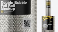 1616+ Double Bubble Foil Roll PSD Mockup Digital Photoshop Free Mockup