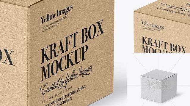 1616+ Kraft Paper Box Halfside View High-Angle Shot High-End PSD Download