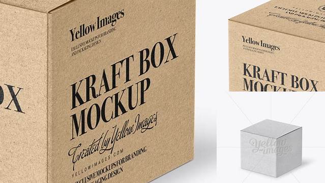 1616+ Kraft Paper Box Halfside View High-Angle Shot High-End PSD Download