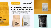 1619+ Coffee Bag PSD Mockup Half Side View Fully Editable PSD Template