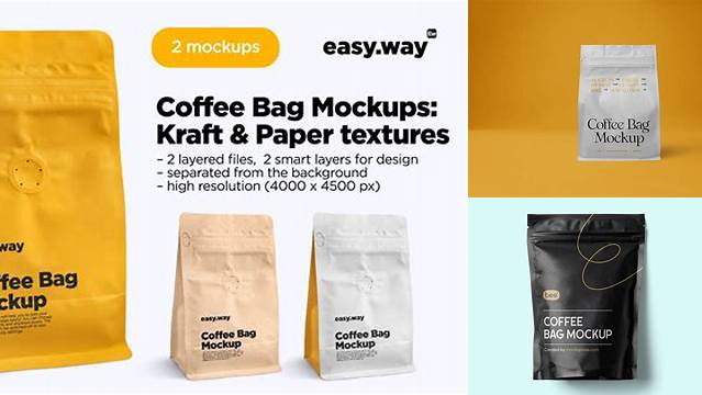 1619+ Coffee Bag PSD Mockup Half Side View Fully Editable PSD Template