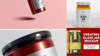 1619+ Glossy Jar PSD Mockup Customizable PSD Templates