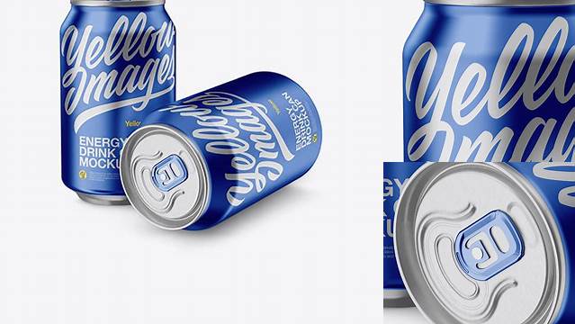 1620+ Two 330ml Metallic Aluminium Cans PSD Mockup Unique and Creative Free PSD File