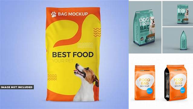 1624+ Dog Food Bag PSD Mockup High Angle Shot Editable Photoshop File