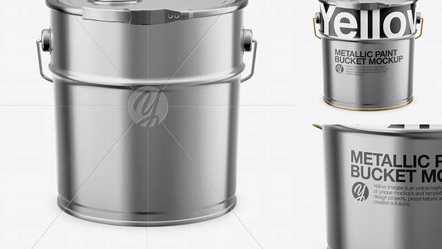 1626+ 10L Metallic Pail PSD Mockup Exclusive and Stylish Design PSD