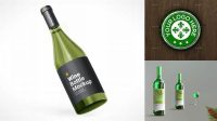 1629+ Green Glass Wine Bottle With Cap PSD Mockup Premium Design Freebie