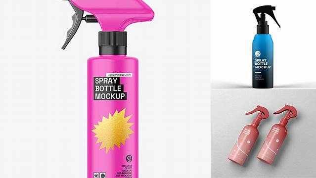 1631+ Matte Spray Bottle With Transparent ?ap PSD Mockup Advanced Photoshop Design Free