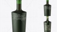 1635+ Matte Green Glass Bottle with Bung PSD Mockup Front View Advanced Photoshop Template