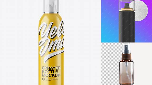 1636+ Glossy Sprayer With Transparent Cap PSD Mockup High-End Creative PSD Template