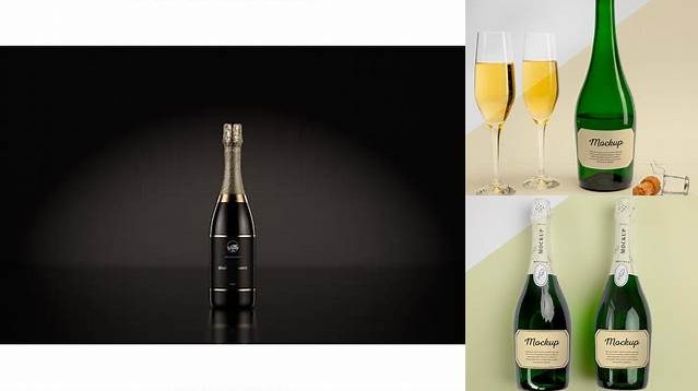 1637+ Champagne Bottle HQ PSD Mockup High-End PSD Download