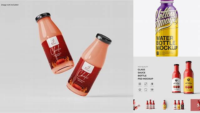 1638+ Plastic Bottle with Sauce in Shrink Sleeve PSD Mockup Premium Free Graphic Resource