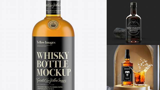 1641+ 700ml Matte Glass Whiskey Bottle PSD Mockup PSD Free Download