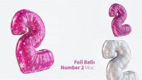 1642+ Number 2 Foil Balloon PSD Mockup Creative Photoshop Resources