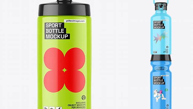 1644+ Glossy Sport Bottle with Lace PSD Mockup Versatile and Elegant PSD File