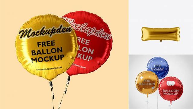 1646+ Minus Sign Foil Balloon PSD Mockup Layered PSD File Free Download