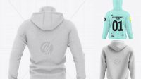 1651+ Men’s Heather Hoodie PSD Mockup Back View Stylish PSD for Free