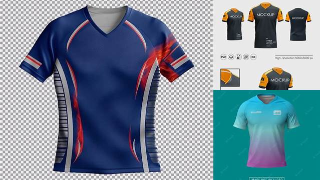 1652+ Mockup Jersey V Neck Cdr Free Editable PSD