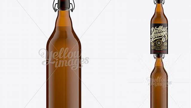 1655+ 100cl Amber Glass Beugel Bottle PSD Mockup Custom Mockup Graphic Design