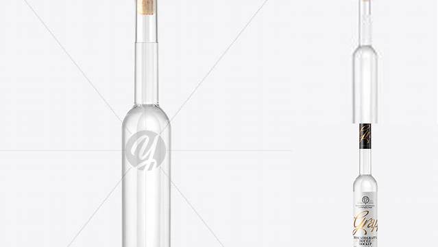 1655+ Clear Glass Grappa Bottle With Cork PSD Mockup Creative Design PSD Free Download