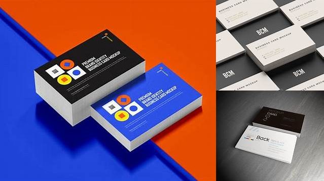 1656+ Three Business Cards PSD Mockup Top View Download Premium Free PSD