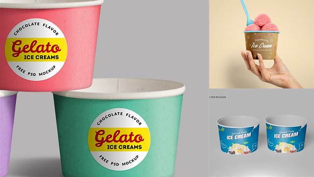 1664+ Two Metallic Ice Cream Cups PSD Mockup Mockup PSD Free Download