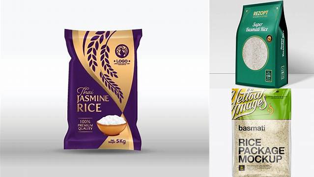 1665+ Bag with Basmati Rice PSD Mockup Smart Object PSD Template