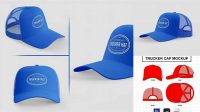 1665+ Snapback Trucker Cap PSD Mockup Left Side View Photoshop PSD Free for Designers