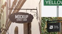 1666+ Matte Street Sign PSD Mockup Front View Easy-to-Edit PSD