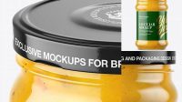 1669+ Clear Glass Curry Sauce Jar PSD Mockup Stylish Free PSD