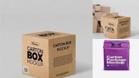 1673+ 500ml Carton Box PSD Mockup Front View Editable Photoshop Free Mockup