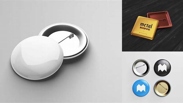 1673+ Metal Pin Mockup Smart PNG Image