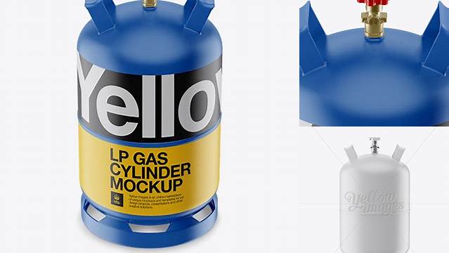 1674+ Matte LP Gas Cylinder PSD Mockup Front View Include TIFF