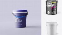 1674+ Matte Paint Bucket PSD Mockup High-Angle Shot Unique Free Photoshop Files