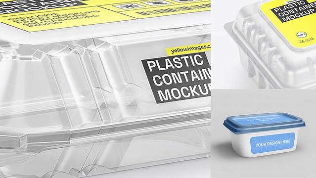 1674+ Transparent Plastic Container Mockup Editable Graphic Free PSD