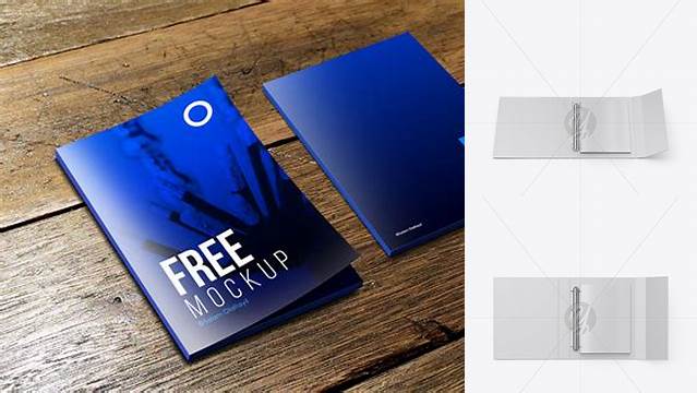 1676+ Matte Folder With Brochure PSD Mockup Top View Versatile Photoshop File