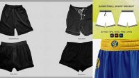 1676+ Men’s Basketball Shorts PSD Mockup Front Half Side View Easy Editable