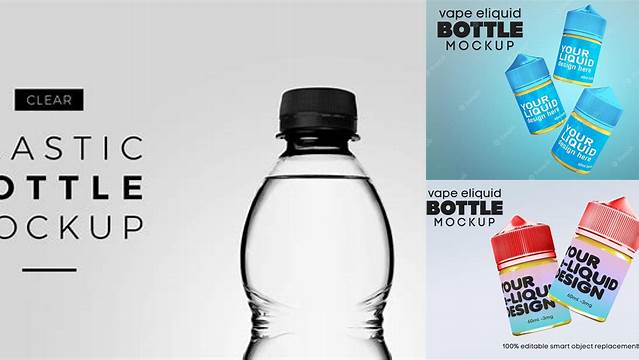 1677+ Transparent Plastic Bottle With Liquid PSD Mockup Front View Unique High-Resolution Design Freebie