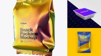 1679+ Holographic Foil Snack Package PSD Mockup Advanced Editable PSD