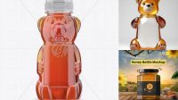 1681+ Bear Shaped Bottle with Honey PSD Mockup Exclusive Free Creative Mockup File