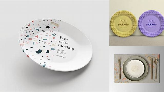 1688+ Matte Plate PSD Mockup High-Angle Shot Free Graphic Mockup PSD