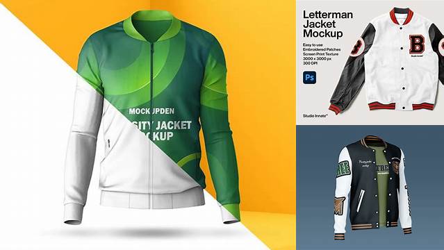 1689+ College Jacket Mockup Advanced Editable PSD