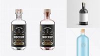 1689+ Frosted Glass Gin Bottle PSD Mockup Front View Free Graphic Mockup PSD