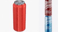 1690+ 500ml Aluminium Can with Condensation & Matte Finish PSD Mockup High-Quality PSD Files