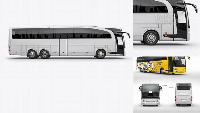 1690+ Mercedes-Benz Travego PSD Mockup Right Side View High-Quality PSD Files