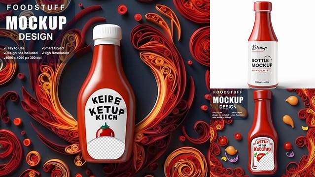 1692+ Ketchup Bottle Mockup Premium Quality Freebie